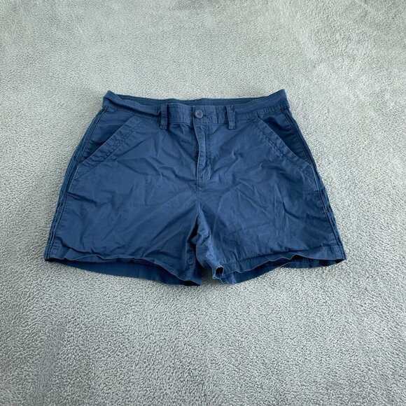 Eddie Bauer Womens Dark Blue Casual Shorts Size 14 Cotton Blend  4854 - Picture 1 of 8